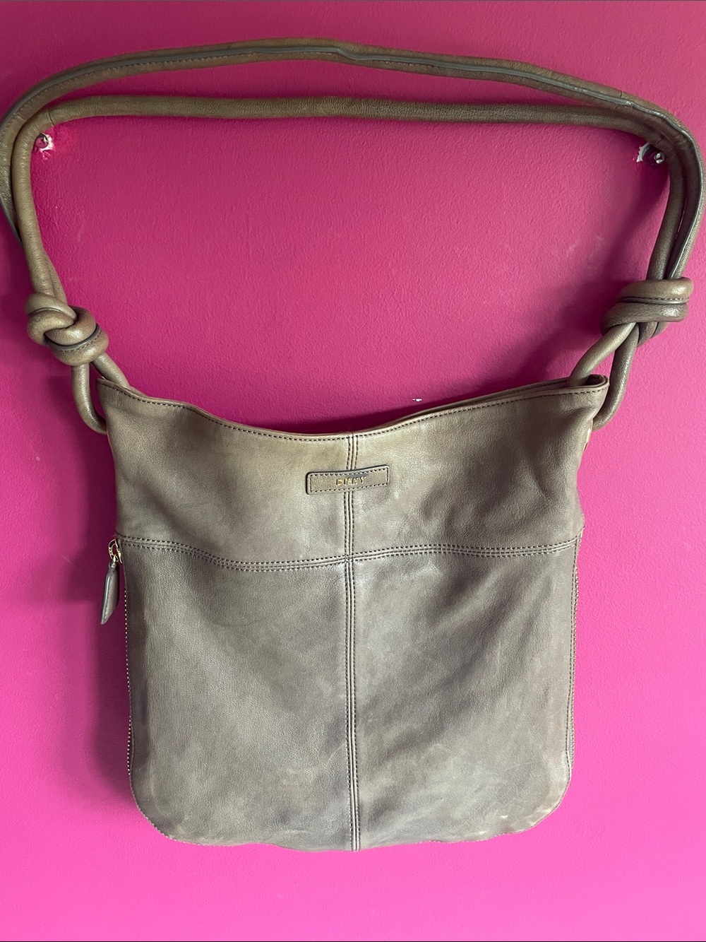 DKNY Genuine Leather Shoulder Bag